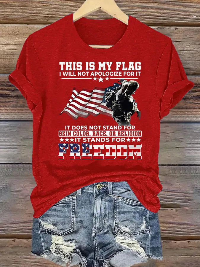 Women's THIS IS MY FLAG Print T-Shirt