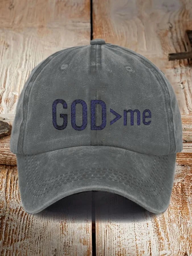 God > me Embroidery Flat Bill Cap