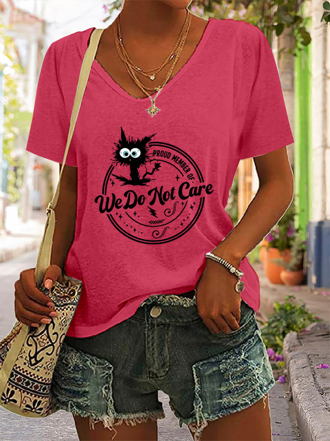 Women's V-neck Retro Funny Proud Member Of Club Menopause Perimenopause Print T-Shirt