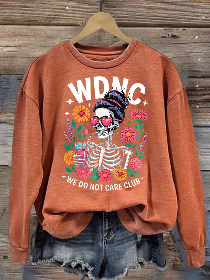 Women's Retro Funny Proud Member Of Club We Do Not Care Menopause Perimenopause Print Sweatshirt