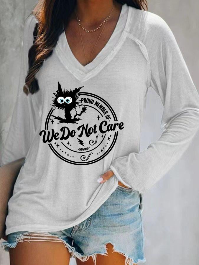 Women's V-neck Retro Funny Proud Member Of Club Menopause Perimenopause Print T-Shirt