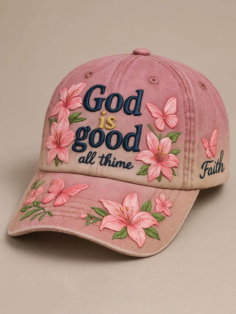 God is in her, she will not be shaken Faith Art Print Hat