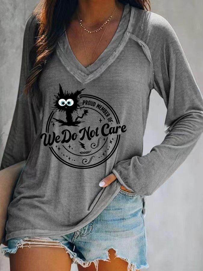 Women's V-neck Retro Funny Proud Member Of Club Menopause Perimenopause Print T-Shirt