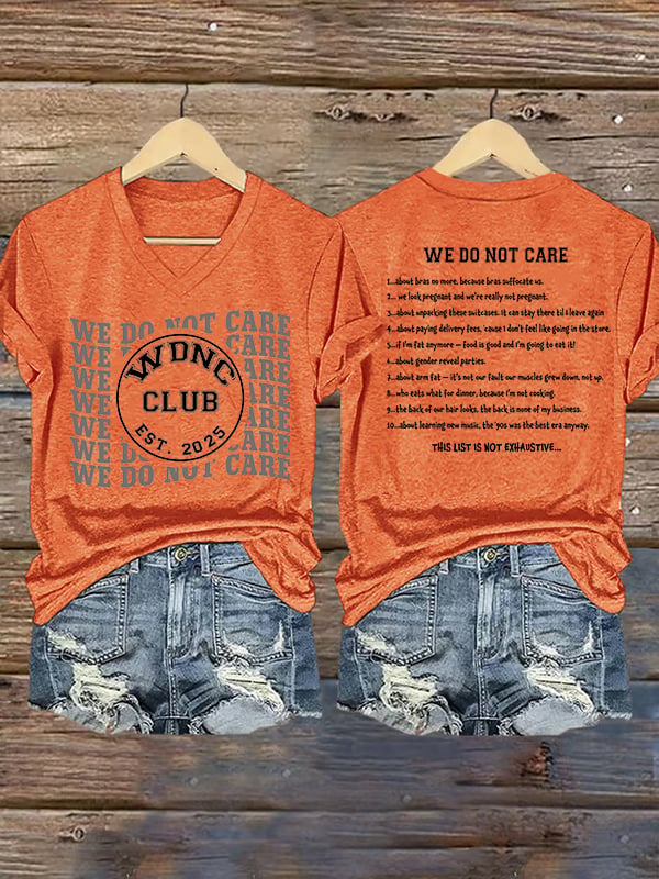 Women's Retro Funny Proud Member Of Club We Do Not Care Menopause Perimenopause Print T-Shirt