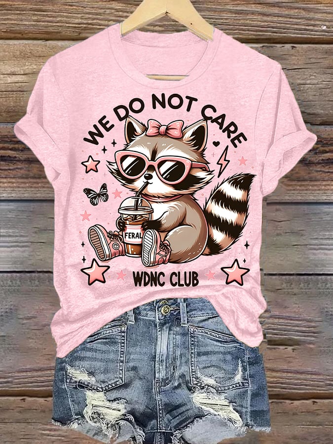 🔥Buy 3 Get 15% Off🔥Women's Cute little raccoon for Women's WDNC Menopause & Perimenopause Printed T-shirt