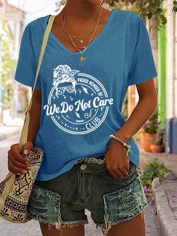Women's V-neck Retro Funny Proud Member Of Club Menopause Perimenopause Print T-Shirt