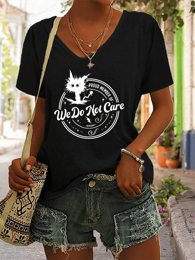 Women's V-neck Retro Funny Proud Member Of Club Menopause Perimenopause Print T-Shirt