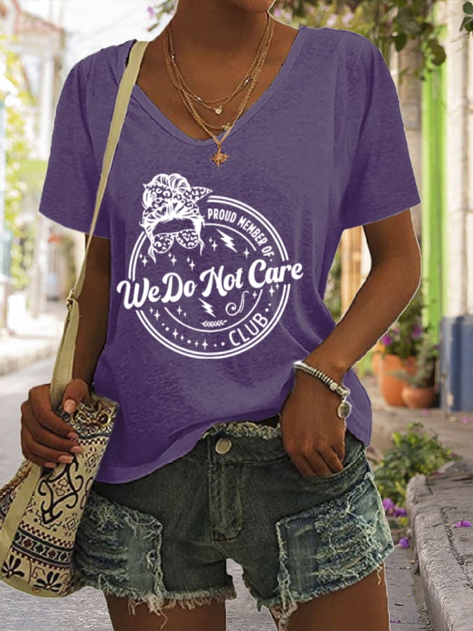 Women's V-neck Retro Funny Proud Member Of Club Menopause Perimenopause Print T-Shirt