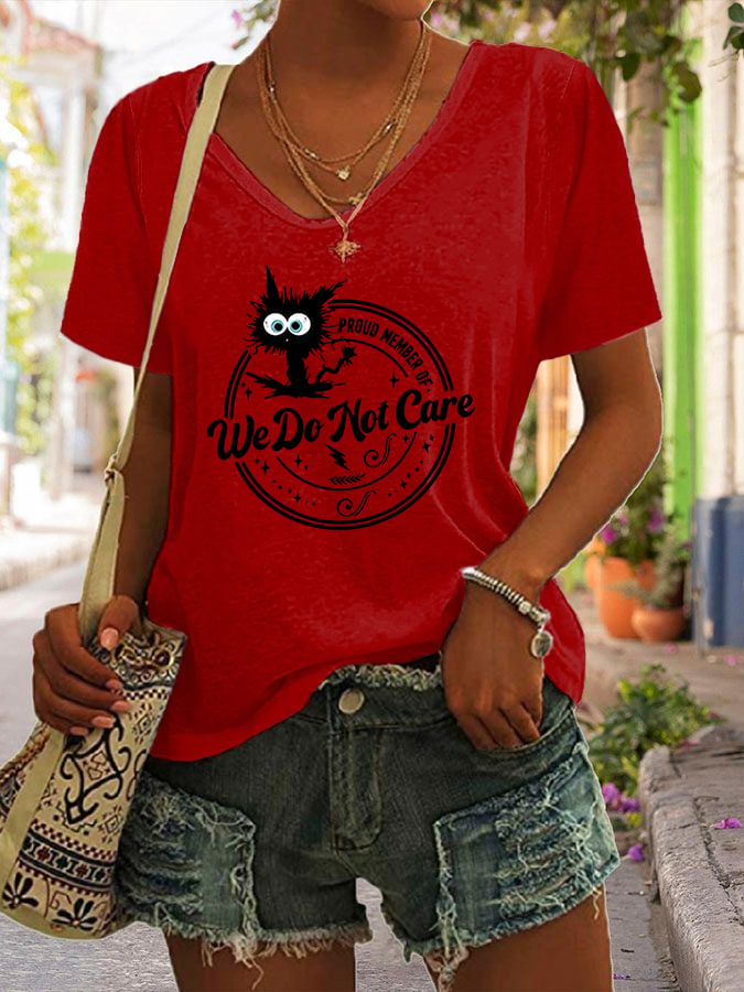 Women's V-neck Retro Funny Proud Member Of Club Menopause Perimenopause Print T-Shirt
