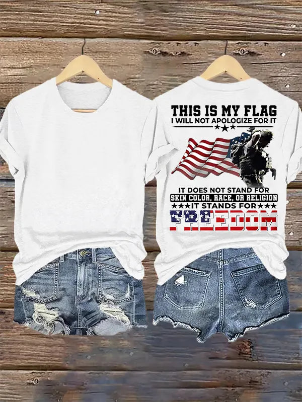 Women's THIS IS MY FLAG Print T-Shirt