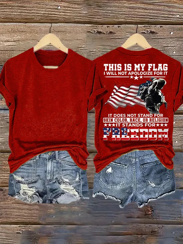 Women's THIS IS MY FLAG Print T-Shirt
