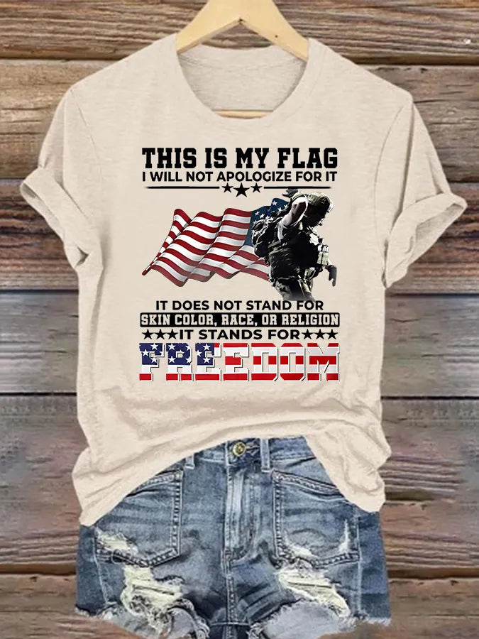 Women's THIS IS MY FLAG Print T-Shirt