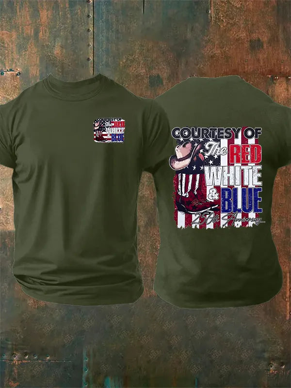 Men's Courtesy Of Red White And Blue, 250th Anniversary Freedom T-Shirt