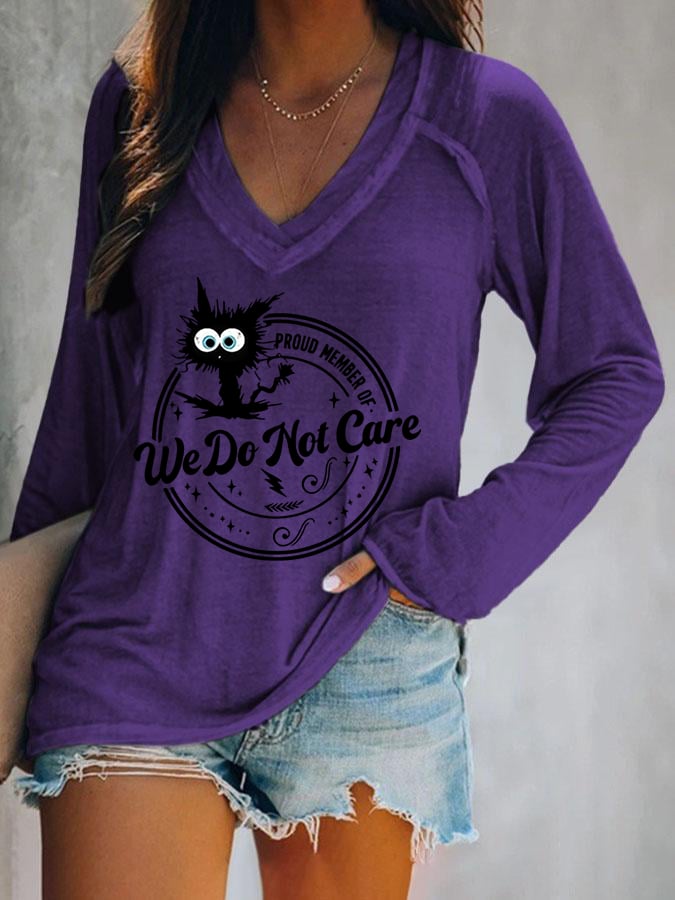 Women's V-neck Retro Funny Proud Member Of Club Menopause Perimenopause Print T-Shirt