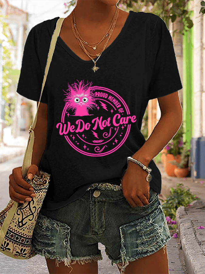 Women's Retro Funny Proud Member Of Club We Do Not Care Menopause Perimenopause Print T-Shirt