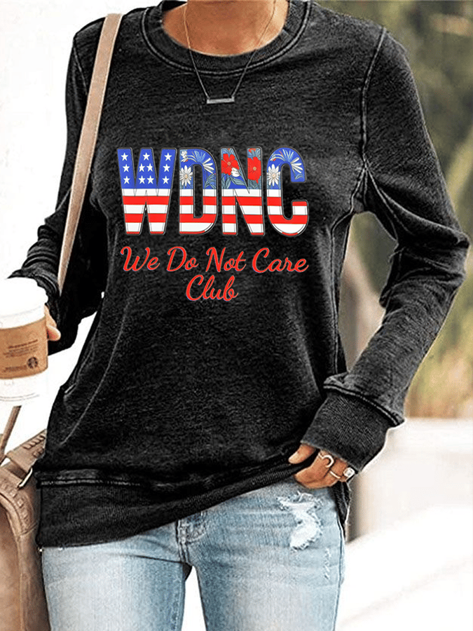 Women's Retro Funny Proud Member Of Club We Do Not Care Menopause Perimenopause Print Knitted Tops