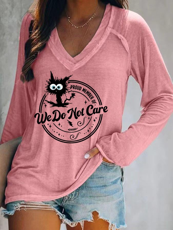 Women's V-neck Retro Funny Proud Member Of Club Menopause Perimenopause Print T-Shirt