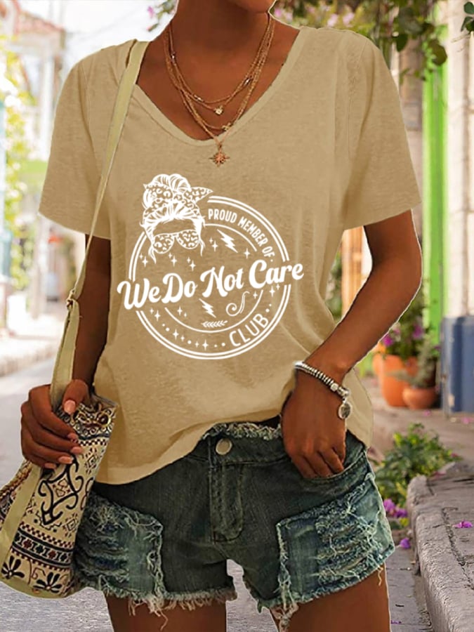 Women's V-neck Retro Funny Proud Member Of Club Menopause Perimenopause Print T-Shirt