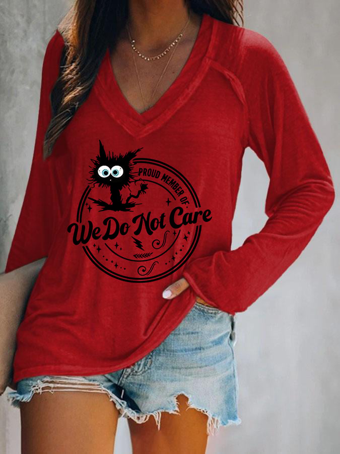Women's V-neck Retro Funny Proud Member Of Club Menopause Perimenopause Print T-Shirt