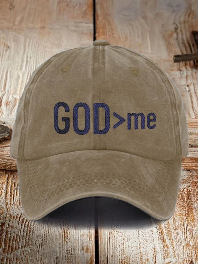 God > me Embroidery Flat Bill Cap