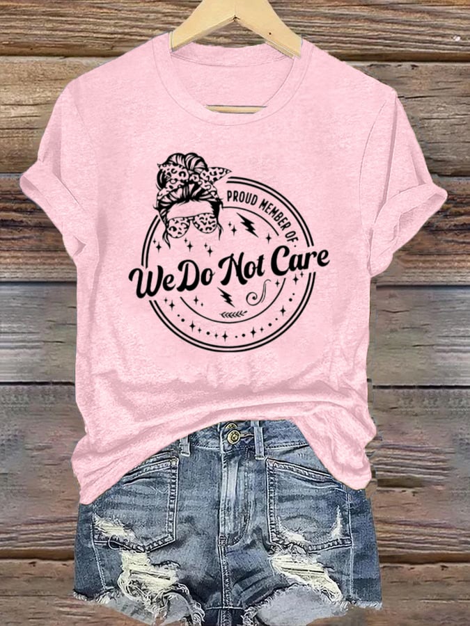 Retro Funny Proud Member Of WDNC Club We Do Not Care Menopause Perimenopause Print T-Shirt