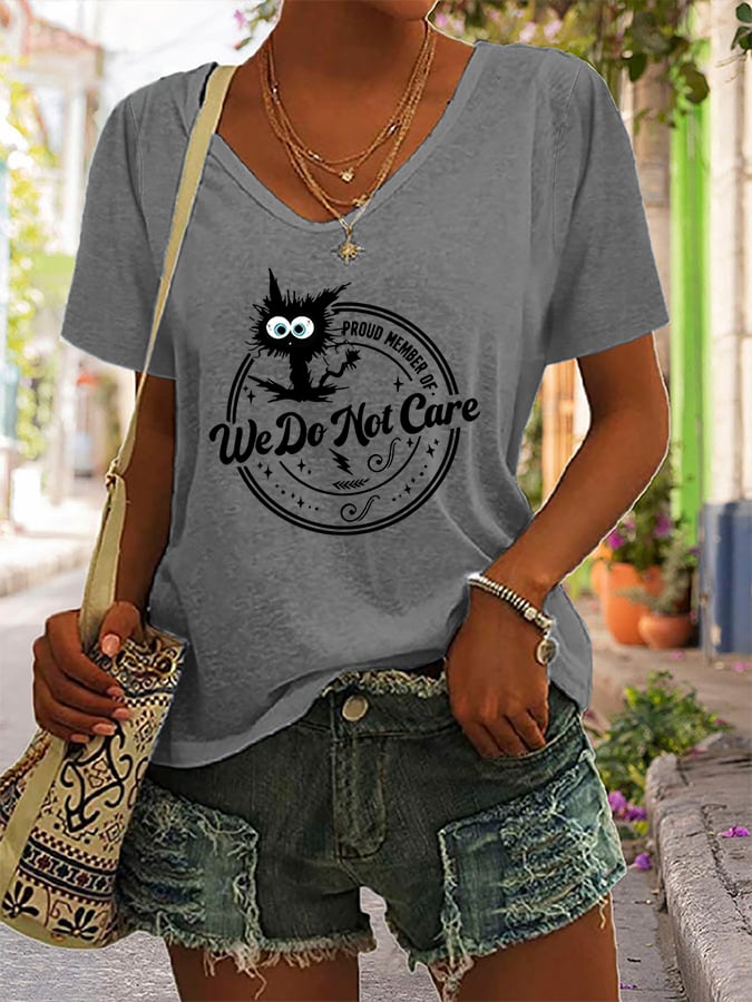 Women's V-neck Retro Funny Proud Member Of Club Menopause Perimenopause Print T-Shirt
