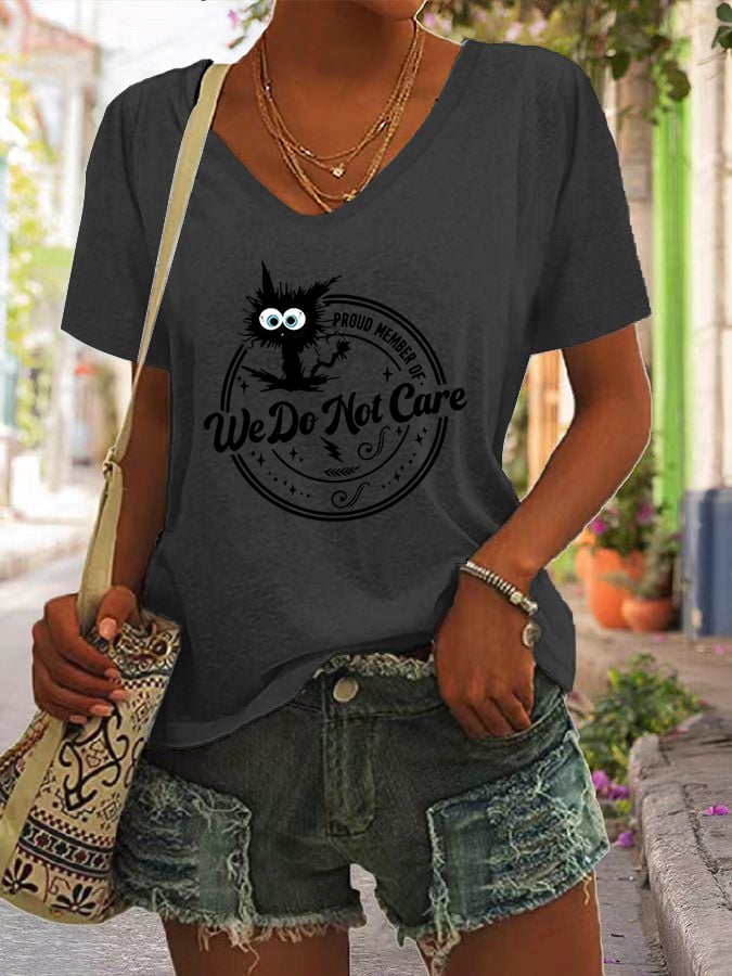 Women's V-neck Retro Funny Proud Member Of Club Menopause Perimenopause Print T-Shirt