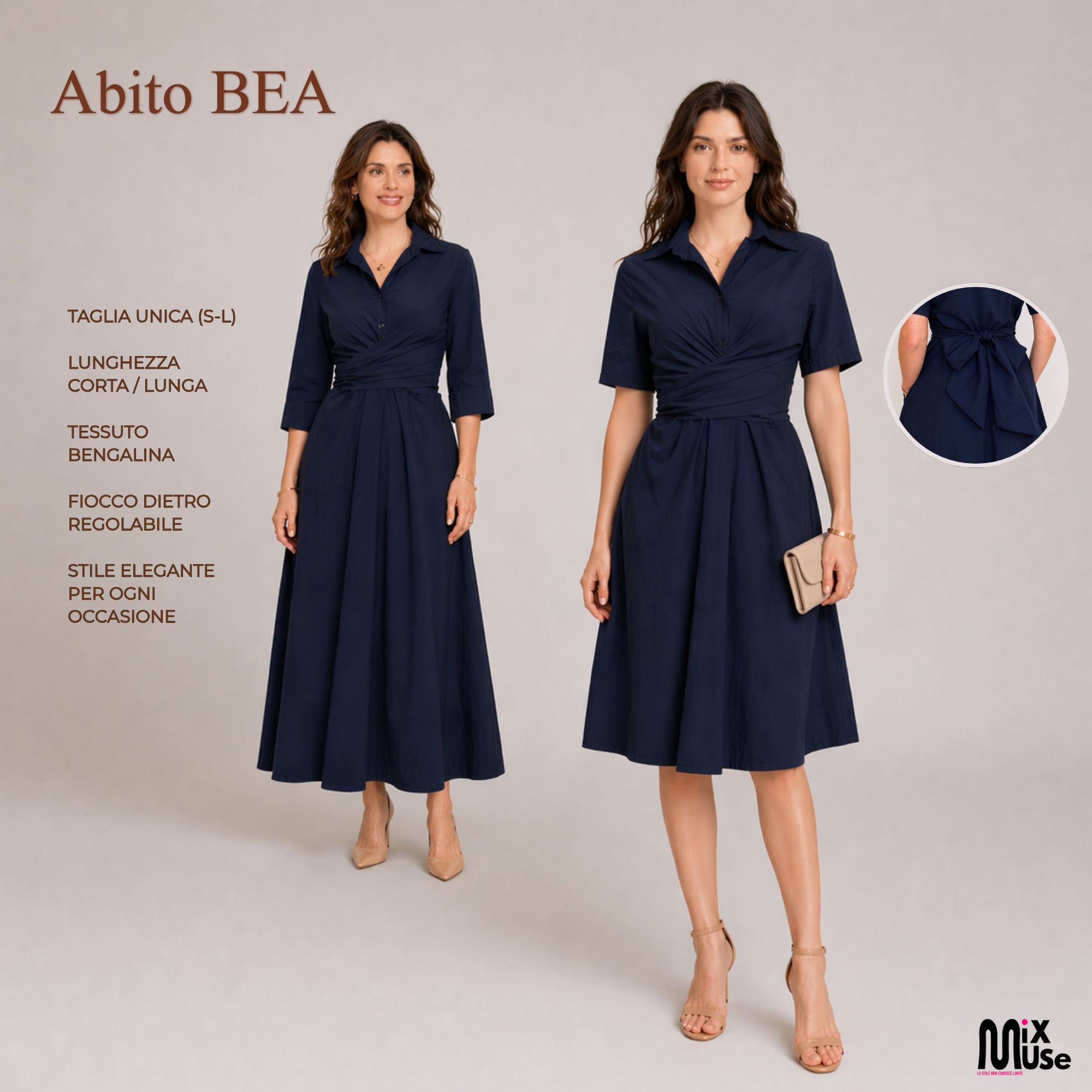 [2026.NOHO] Bea, Vestito Con Laccio In Vita