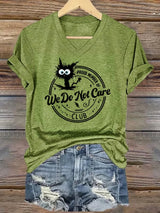 V-Neck Retro Funny Proud Member Of  Club We Do Not Care Menopause Perimenopause Print T-Shirt