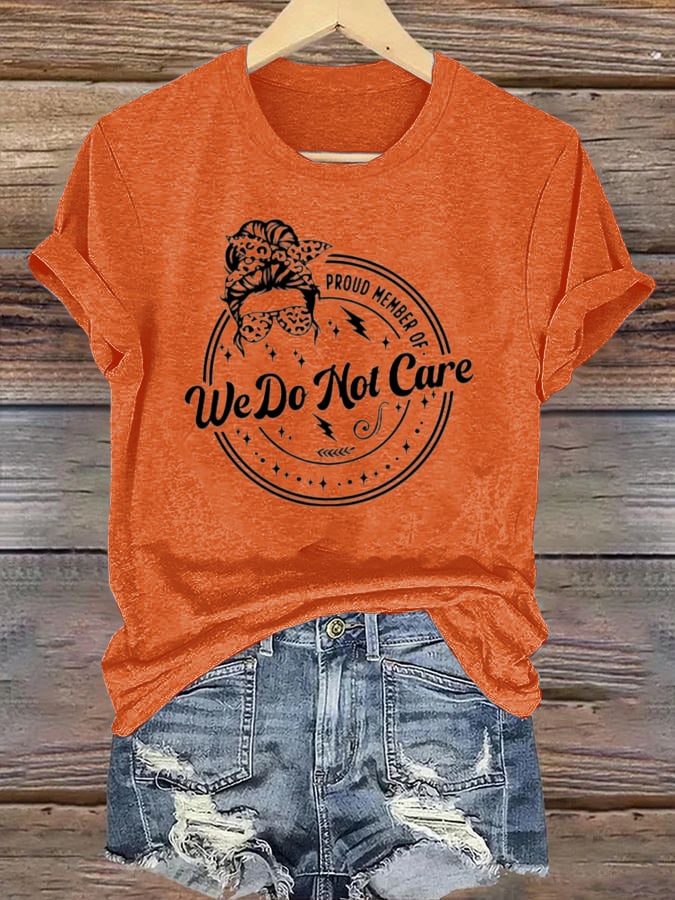 Retro Funny Proud Member Of WDNC Club We Do Not Care Menopause Perimenopause Print T-Shirt