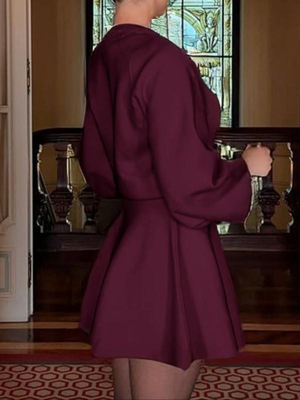 Robe pull décontractée à col mi-montant et manches longues pour femme, robe pull ample de couleur unie, mode automne et hiver