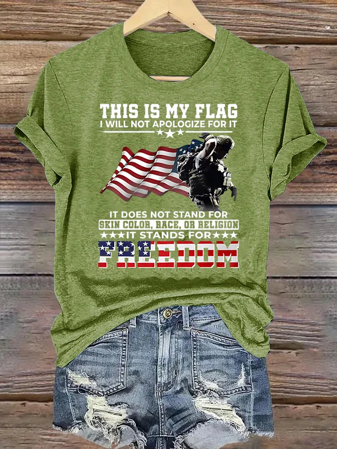 T-shirt da donna con stampa THIS IS MY FLAG