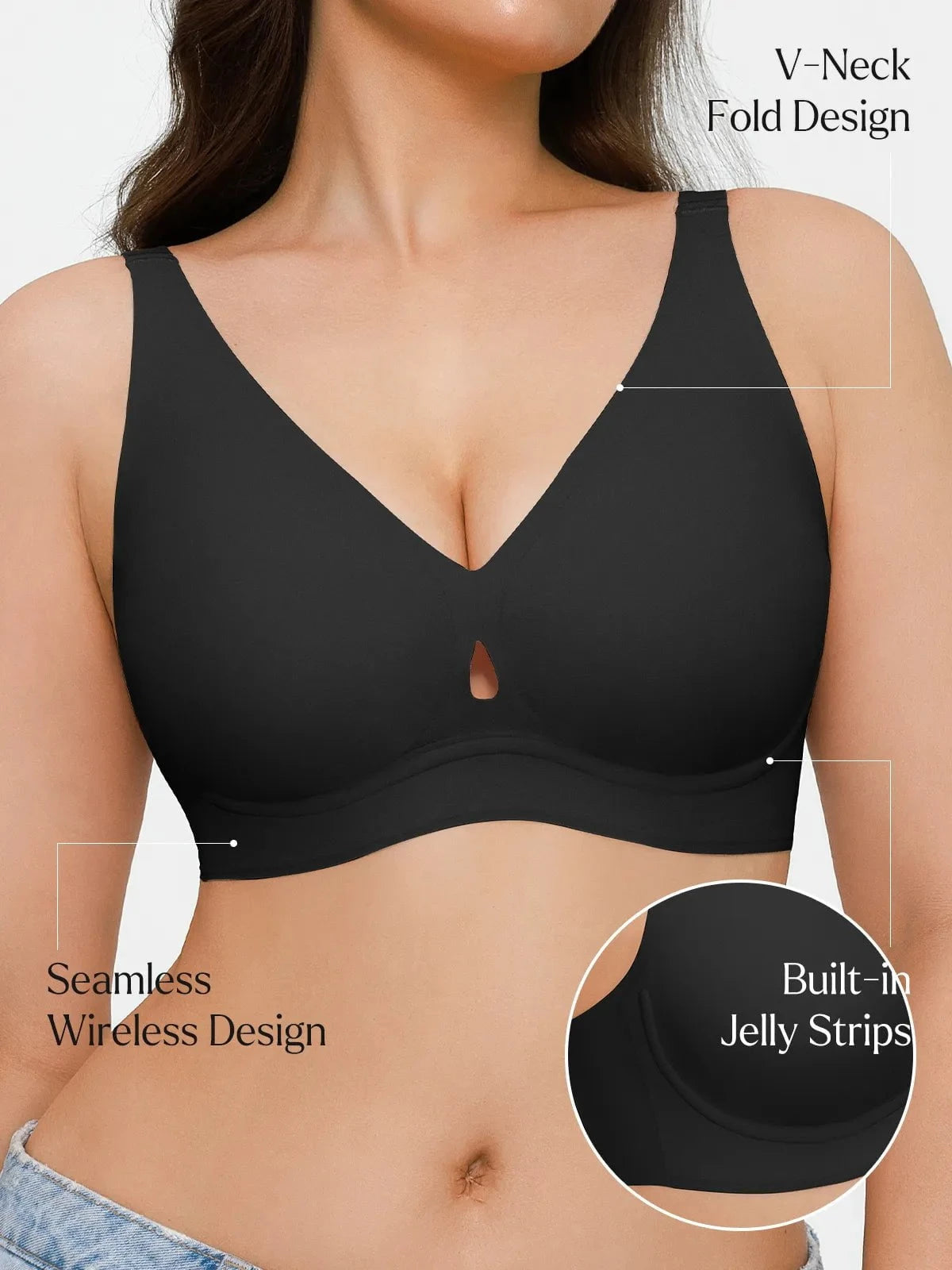 Soutien-gorge sans coutures avec support en gel et maintien des contours