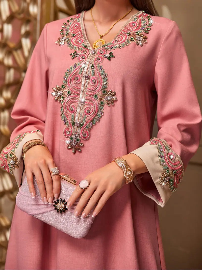 Elegante Abito da Sera Ricamato Abbigliamento Formale, Elegante Vestito da Festa, Abiti Classici e Sobri