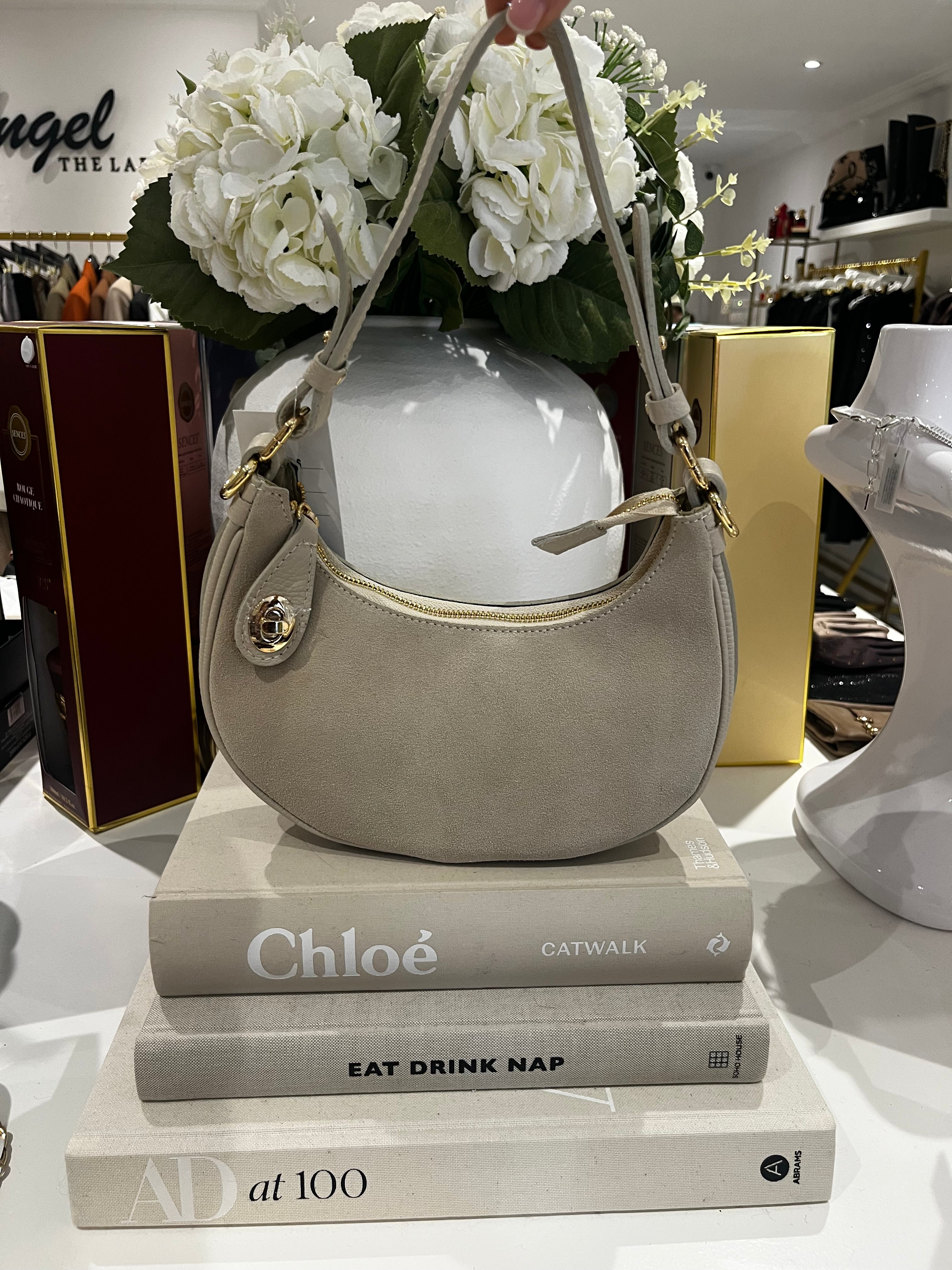 Sac bandoulière en cuir véritable avec détails dorés (5 couleurs)