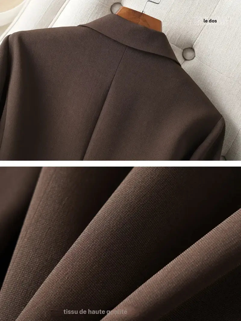 Veste blazer élégante à un bouton pour femme, manteau à manches longues et coupe ajustée pour le bureau, vêtement d'extérieur mode automne et hiver