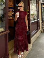 Maxi Abito A-Line Senza Maniche Slim-Fit