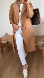 Manteau Décontracté Femme à Col Revers et Tempérament