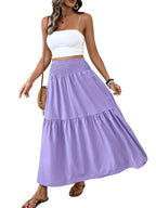 Gonna casual floreale da donna a trapezio, vita elastica con tasche, orlo a foglia, gonna lunga aderente, abito a media lunghezza alla moda