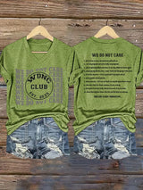 Women's  Retro Funny Proud Member Of  Club We Do Not Care Menopause Perimenopause Print T-Shirt