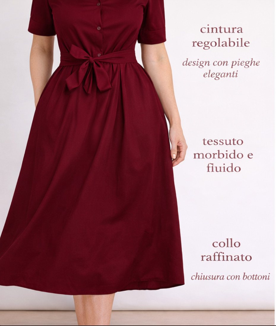 [2026.COUTURE] Jolie, Vestito Chemisier Con Cintura