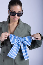 DOUBLE BREASTED BLAZER WITH BOW