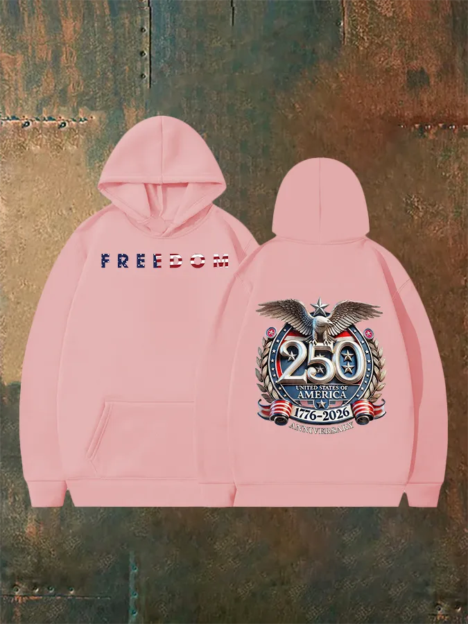 Unisex Felpa con cappuccio stampata 250° anniversario americano