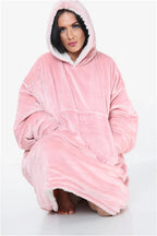 Couverture Sweat à Capuche Géante Homme Femme, Polaire Sherpa Ultra Douce Chaude Confortable Portable, Plaid Couverture à Manches pour Adultes Ados avec Grande Poche
