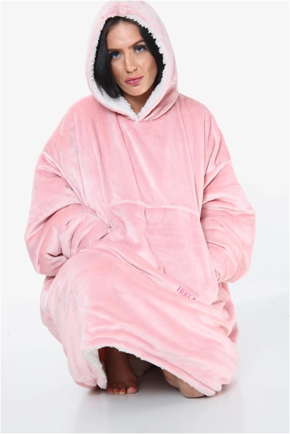 Couverture Sweat à Capuche Géante Homme Femme, Polaire Sherpa Ultra Douce Chaude Confortable Portable, Plaid Couverture à Manches pour Adultes Ados avec Grande Poche