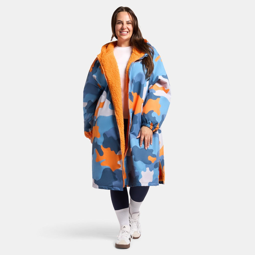 Peignoir de Séchage Imperméable Coupe-Vent, Robe de Changement Doublée Polaire Sherpa Douce, Manteau Veste à Capuche Surdimensionné à Manches Longues pour Enfants, Adultes, Hommes, Femmes, Surf, Plage, Natation, Restez au Sec