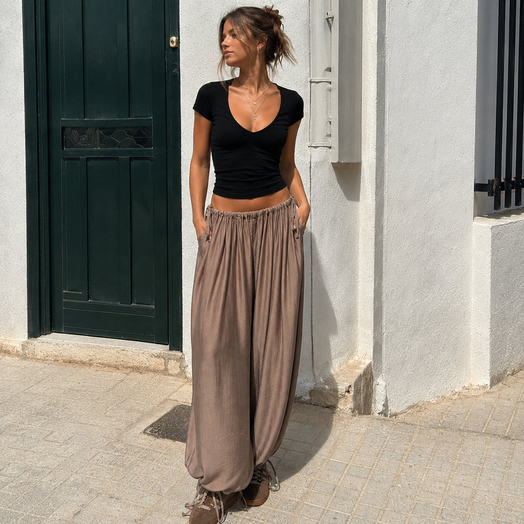 [2026.SOUL] Pantaloni Ampi Con Coulisse Regolabile