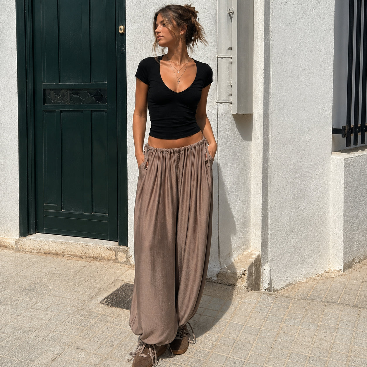 [2026.SOUL] Pantaloni Ampi Con Coulisse Regolabile