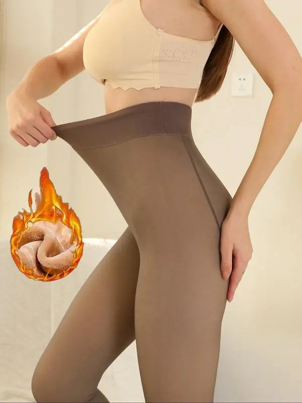NOUVELLE BANDE DE COMPRESSION ET OPTION UNE SEULE COUTURE ! LE COLLANT DOUBLÉ DE POLAIRE MAGIQUE ORIGINAL - DU XXS AU 3XL - 4 NUANCES - PIEDS FERMÉS - Collant polaire disponible en grandes tailles et en fourrure claire à brune