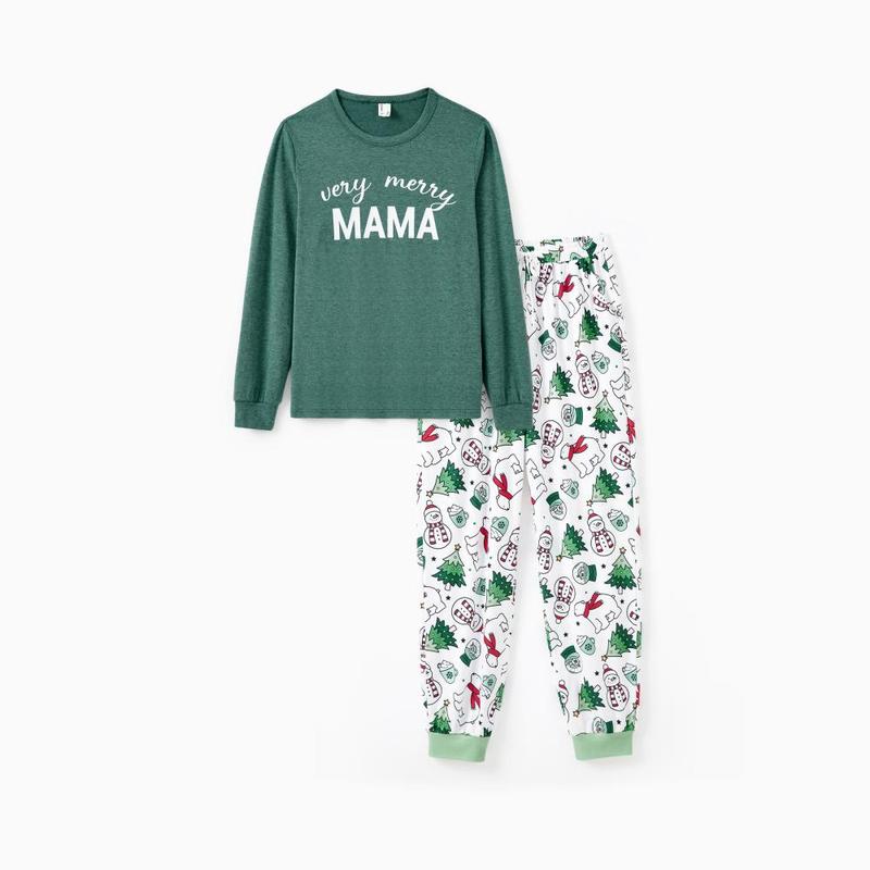 Pigiama Natalizio Morbido ed Elastico Coordinato per Famiglia Set a Maniche Lunghe Pigiama Fantasia MAMA&DADA per Donne Uomini Coppie Adulti Bambini, Pigiama Carino, Pigiama Comodo, Resistente alle Fiamme, autumntok, wintertok, BFCM Early Bird